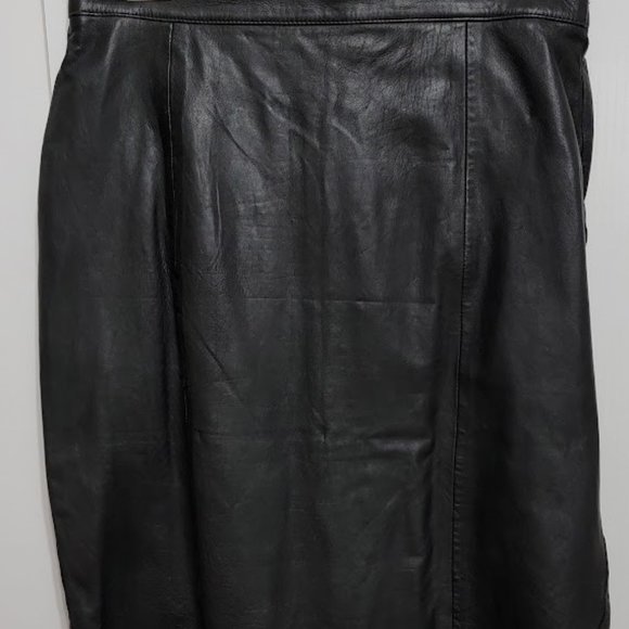 Bagatelle Genuine Leather Black Skirt with Slit in the Back - Picture 4 of 8